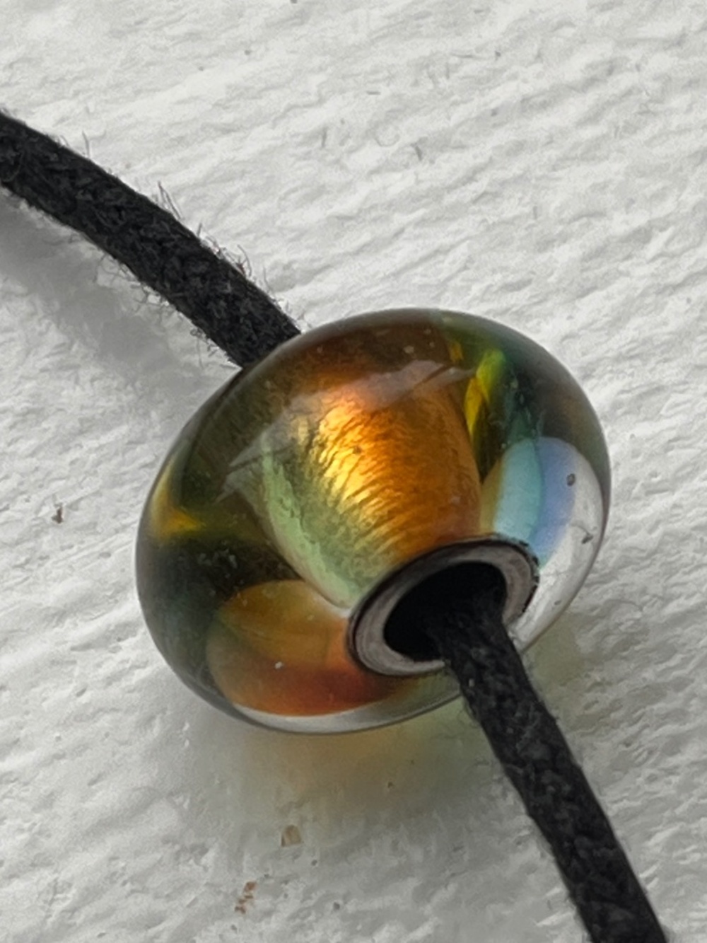 Trollbeads Green Rainbow Retired Glass Bracelet Bead - Picture 2 of 5